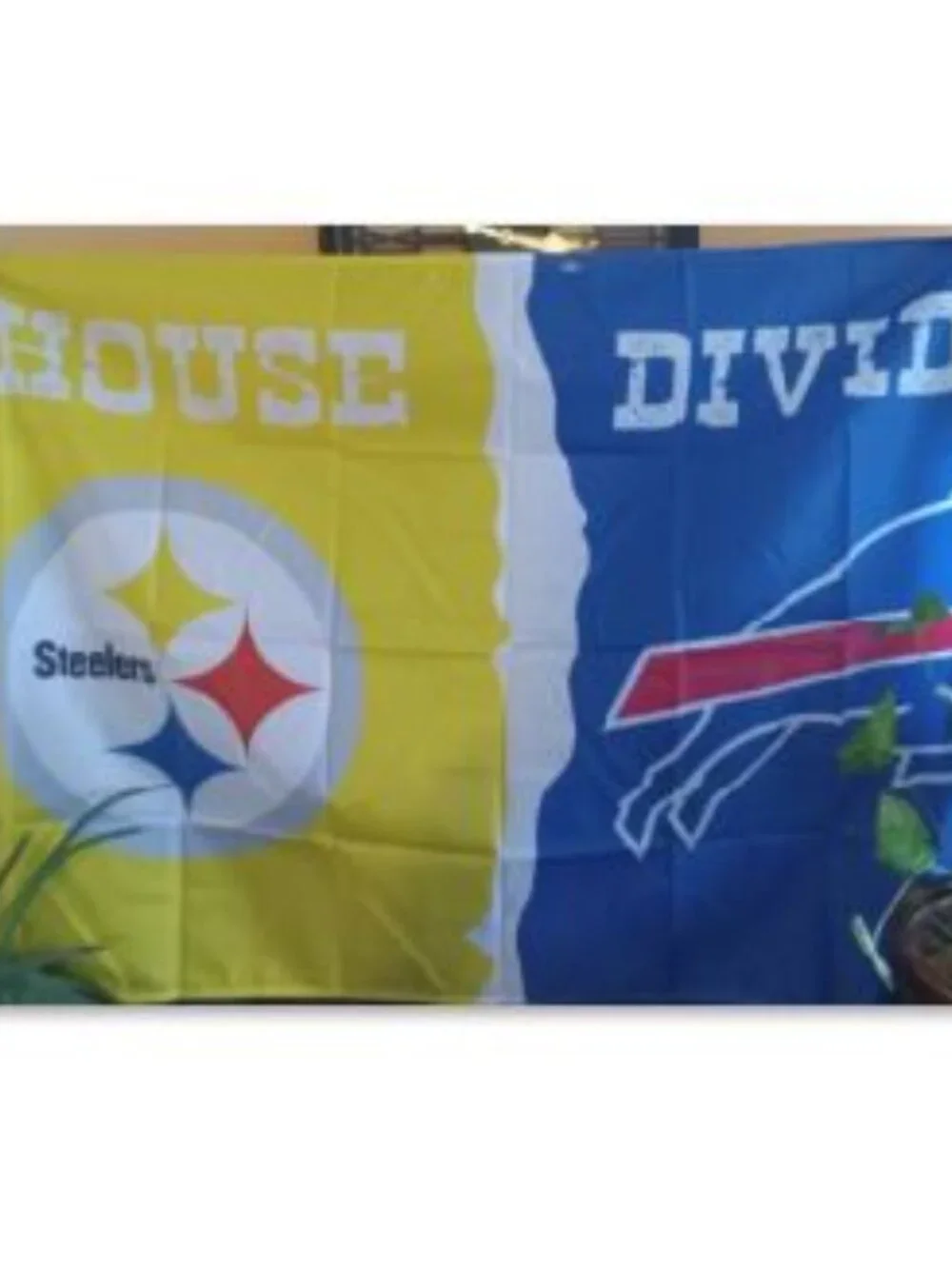 Pittsburgh Steelers Buffalo Bills House Divided 3X5 Feet Flag Banner Pole or